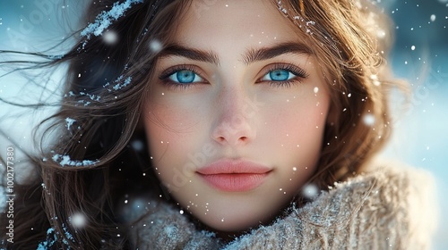 Portrait of a Young Woman in Winter