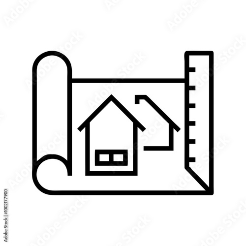 creative vector depiction of a rolledout house floor plan blueprint design
