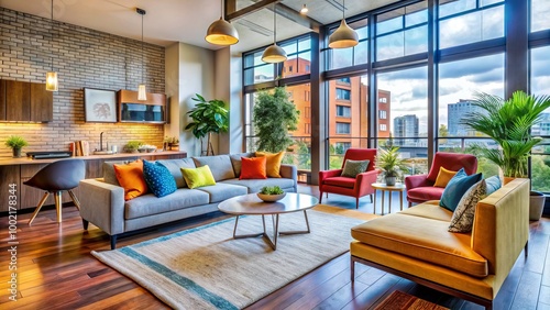 Discover a stylish, modern interior showcase in a cozy Minneapolis urban apartment, featuring impeccable design and