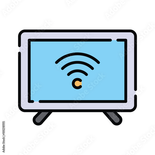 A television screen with a Wi-Fi symbol, representing wireless streaming