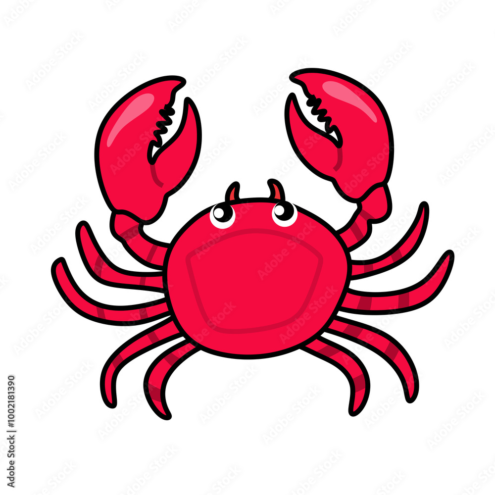 Fototapeta premium red crab or seafood vector illustration