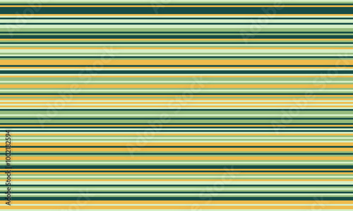 Geometric stripes seamless vector pattern with horizontal lines in varied colours, creating an abstract background. Ideal for textile design, wallpaper, or graphic prints.