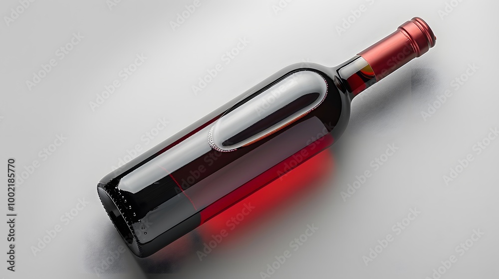 29. A minimalist image with a white background featuring a single bottle of wine in the center 29. A minimalist image with a white background featuring a single bottle of wine in the center