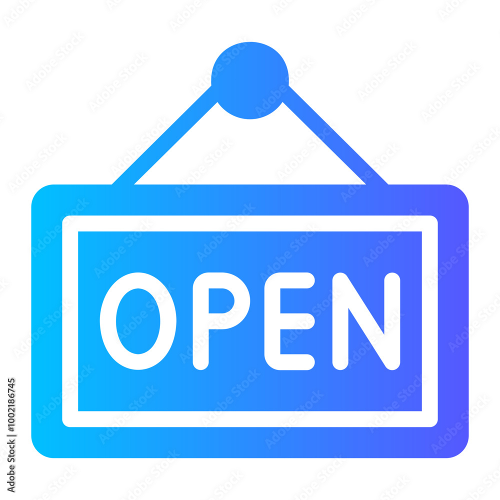 open sign Gradient icon