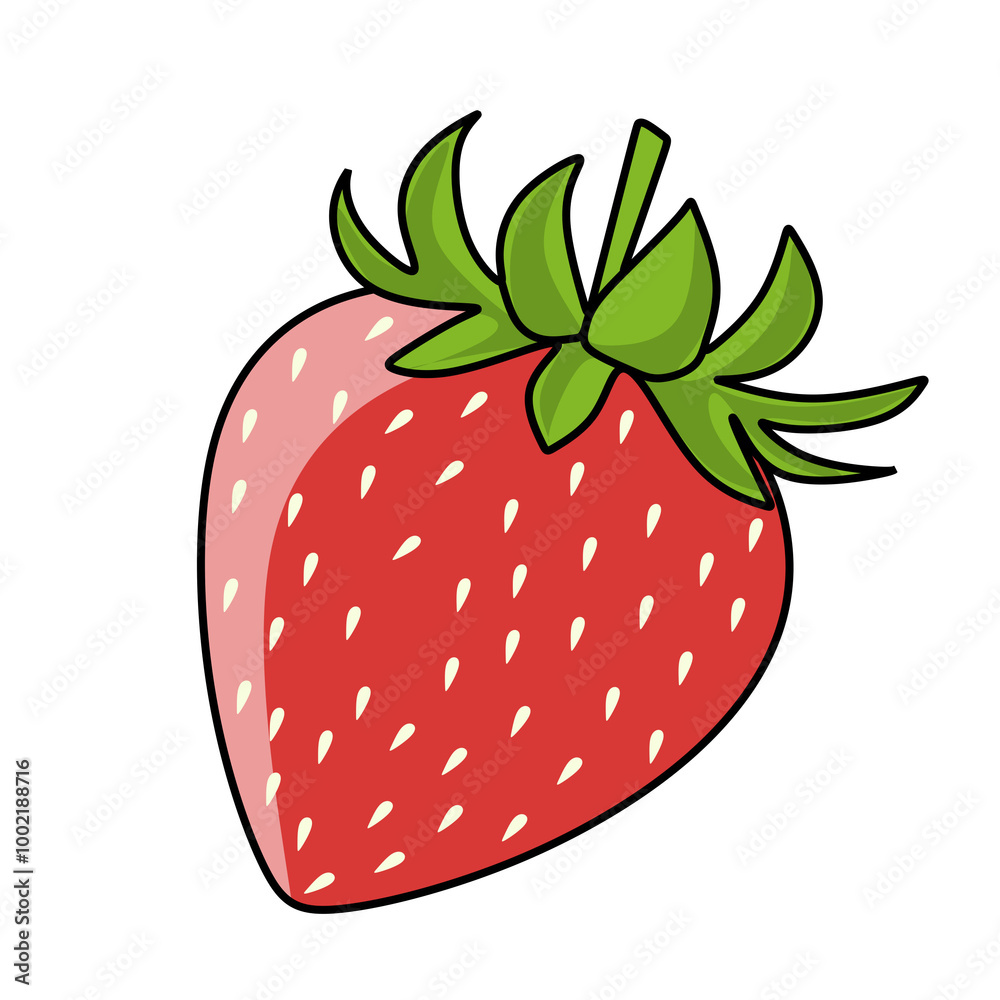Obraz premium fresh strawberry fruits vector illustration