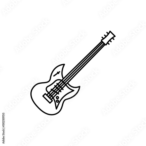 Modern electric guitar icon
