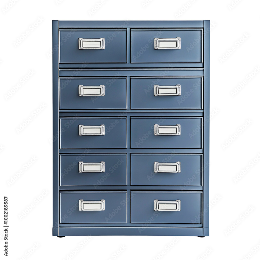 Blue Metal Filing Cabinet with Multiple Drawers Blue Metal Filing Cabinet with Multiple Drawers