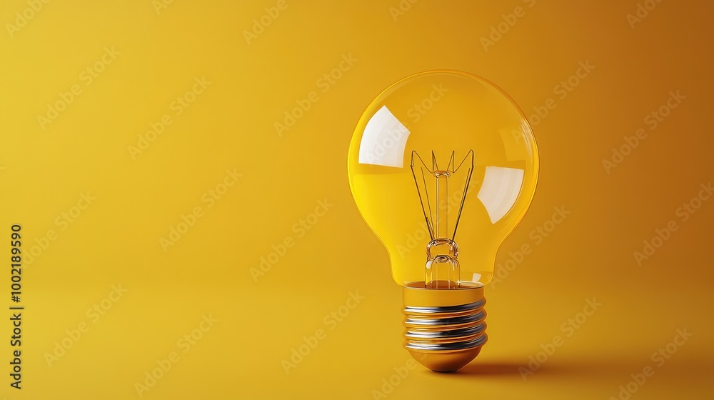 Minimal 3D Yellow Light Bulb Icon Representing Strategy, Solution, or Idea - High-Quality Three-Dimensional Rendering Illustration with Clipping Path for Creative Projects Minimal 3D Yellow Light Bulb Icon Representing Strategy, Solution, or Idea - High-Quality Three-Dimensional Rendering Illustration with Clipping Path for Creative Projects