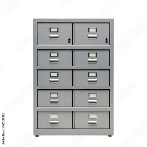 Grey Metal Filing Cabinet for Office Storage