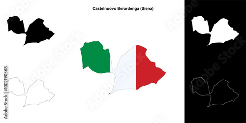 Castelnuovo Berardenga (Tuscany) outline map set photo