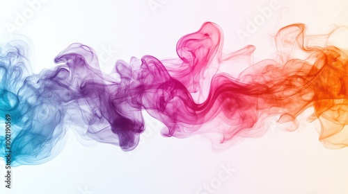 Vibrant Colored Smoke on White Background - Dynamic and Eye-Catching Abstract Design for Creative Projects and Digital Art