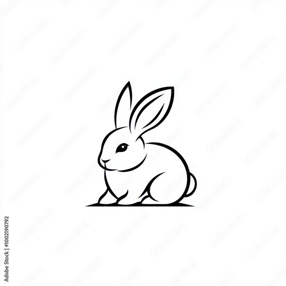 A charming illustration of a cute bunny in minimalistic style, perfect for animal lovers and children's designs. A charming illustration of a cute bunny in minimalistic style, perfect for animal lovers and children's designs.