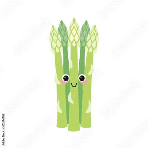 Aasparagus Vegetable Cute Cartoon Fresh Animation Kawaii Healthy Character
