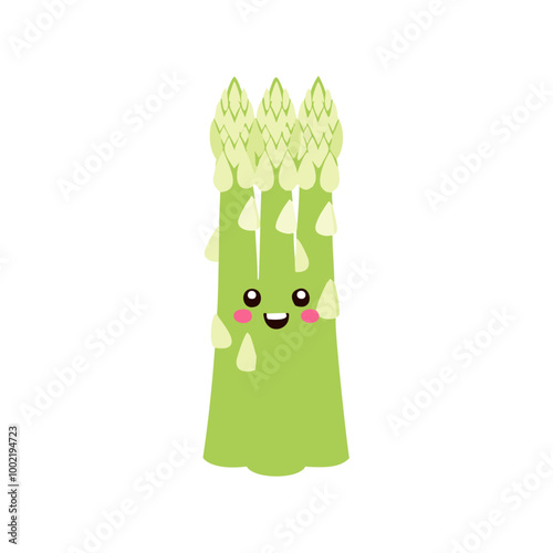 Aasparagus Vegetable Cute Cartoon Fresh Animation Kawaii Healthy Character
