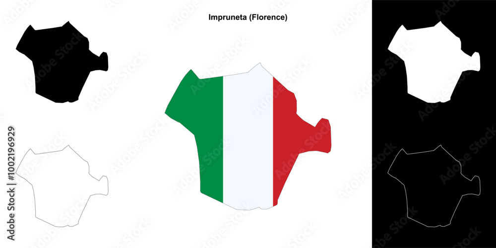 Impruneta (Tuscany) outline map set Impruneta (Tuscany) outline map set