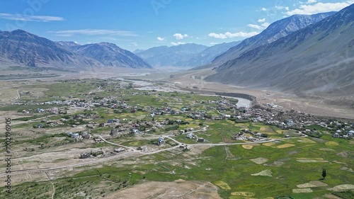 Nubra Valley areal view, Himalaya Mountains, Ladakh, India
