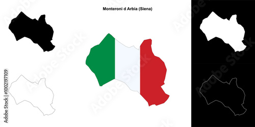 Monteroni d Arbia (Tuscany) outline map set photo