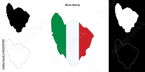 Murlo (Tuscany) outline map set photo