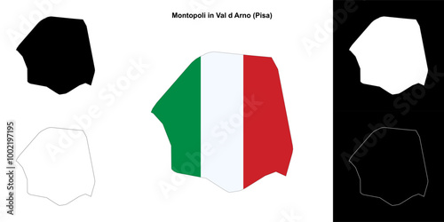 Free Download Montopoli in Val d Arno (Tuscany) outline map set - GFXLoad
