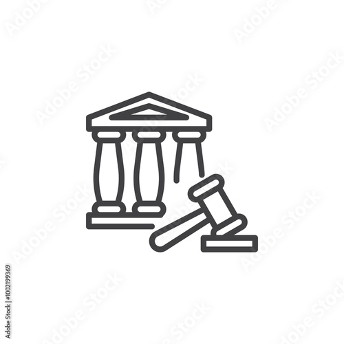 Court Appeal line icon