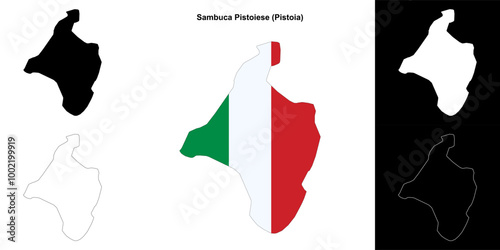 Sambuca Pistoiese (Tuscany) outline map set photo