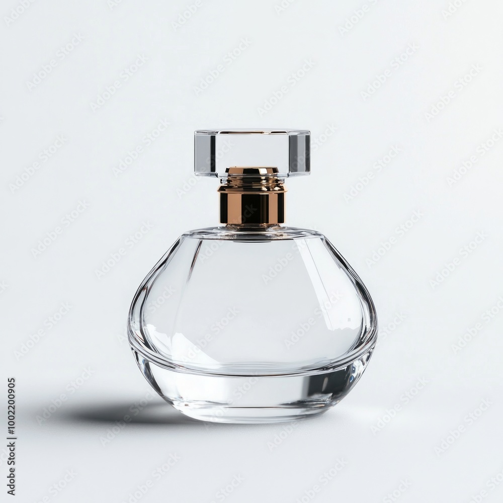 Mock up of minimal elegant perfume bottle. Isolated on white background Mock up of minimal elegant perfume bottle. Isolated on white background