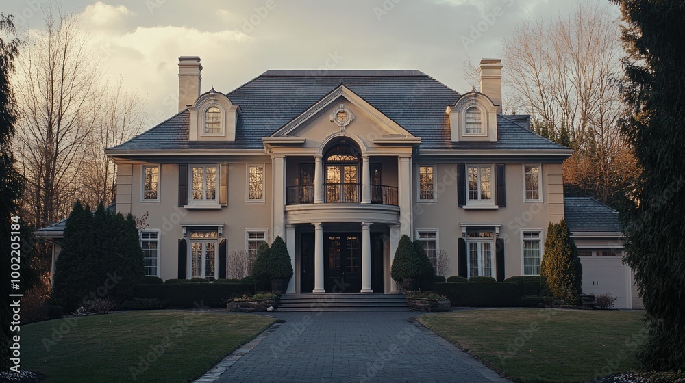 Large, elegant house in a quiet neighborhood, leaving ample space for copy in the sky. Large, elegant house in a quiet neighborhood, leaving ample space for copy in the sky.