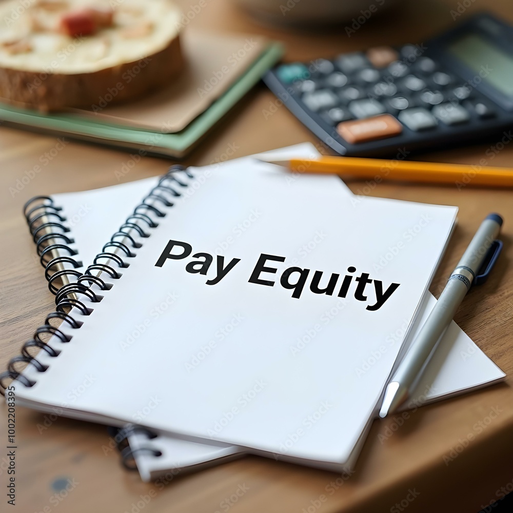 Pay Equity Concept with Calculator and Notepads - High-Quality Stock Photo Pay Equity Concept with Calculator and Notepads - High-Quality Stock Photo