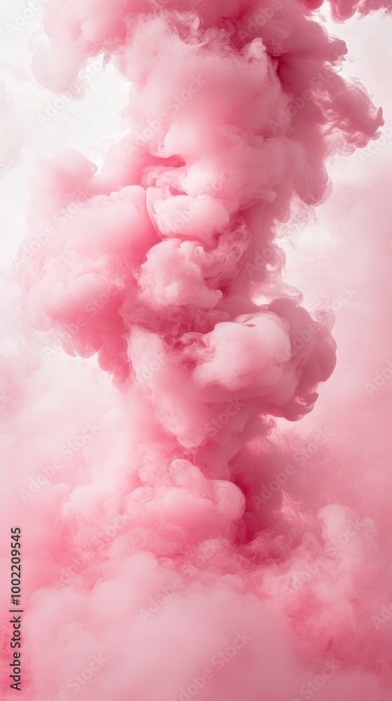 Pink smoke cloud on white background, abstract Pink smoke cloud on white background, abstract