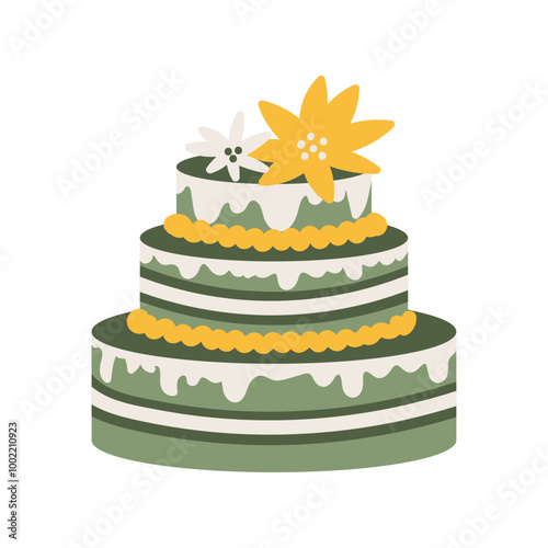 Colorful Wedding Cake Illustration - 09