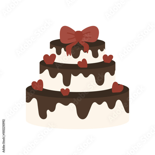 Colorful Wedding Cake Illustration - 03