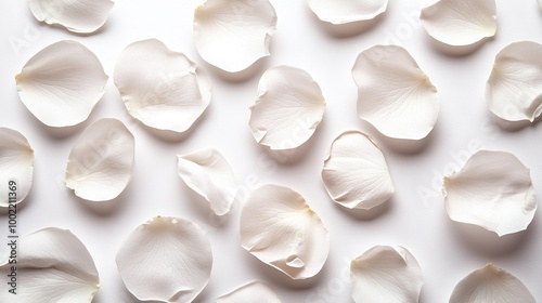  A white flower on a white background, centered among its petals