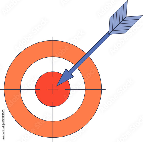 An arrow hitting the bullseye of a target, symbolizing precision and success.