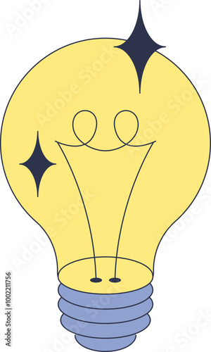 Illustration of an orange lightbulb, symbolizing creativity, innovation, and ideas.