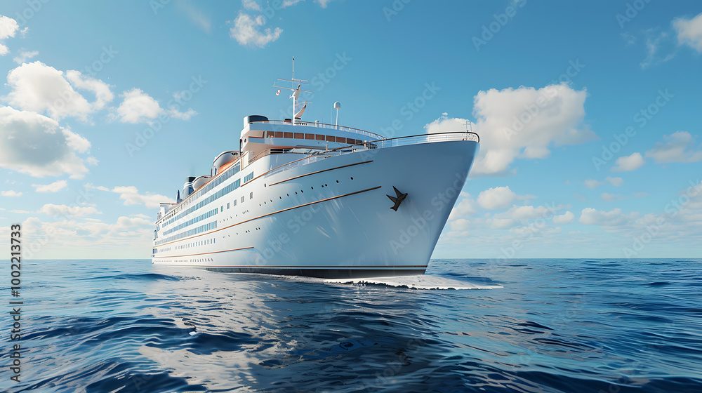 A passenger cruise ship with increased comfort. Neural network AI generated art A passenger cruise ship with increased comfort. Neural network AI generated art