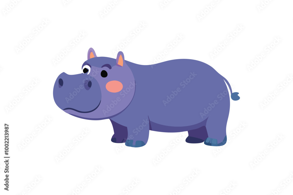 Obraz premium Cute Rhinoceros vector art illustration