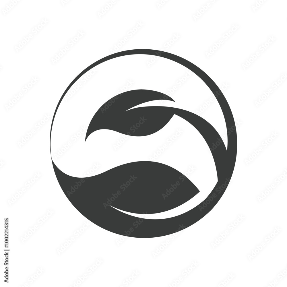 Elegant Nature Logo: Black Leaf in Circle. This minimalist logo design features a black leaf elegantly placed within a circular frame, symbolizing harmony and growth. leaf icon design vector Elegant Nature Logo: Black Leaf in Circle. This minimalist logo design features a black leaf elegantly placed within a circular frame, symbolizing harmony and growth. leaf icon design vector