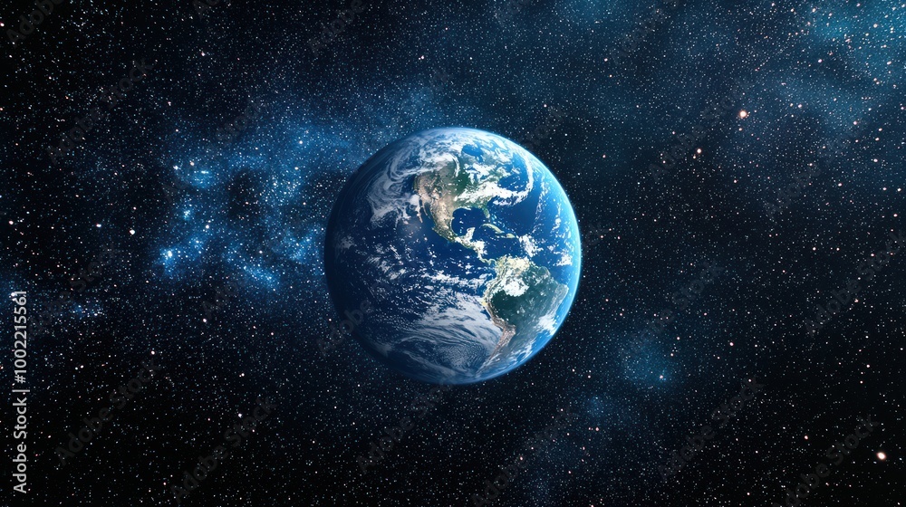 An image of Earth from space surrounded by stars, emphasizing the vastness of the world and space exploration. An image of Earth from space surrounded by stars, emphasizing the vastness of the world and space exploration.
