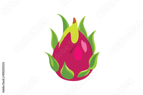  Cute Dragon Fruit vector art illustration