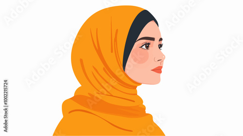 Illustration of a girl in a hijab. Arab girl.