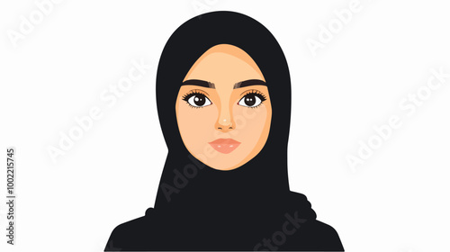 Illustration of a girl in a hijab. Arab girl.