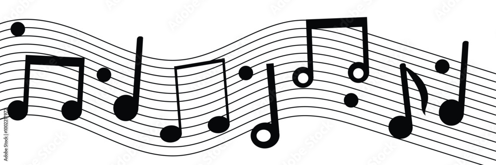 Music notes background. Musical note with musical lines icon. Music notes and melody. Music notes background. Musical note with musical lines icon. Music notes and melody.