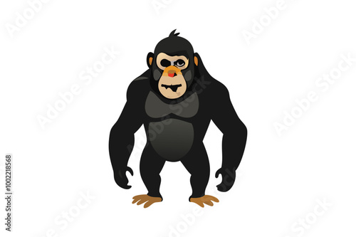  Cute Gorilla vector art illustration