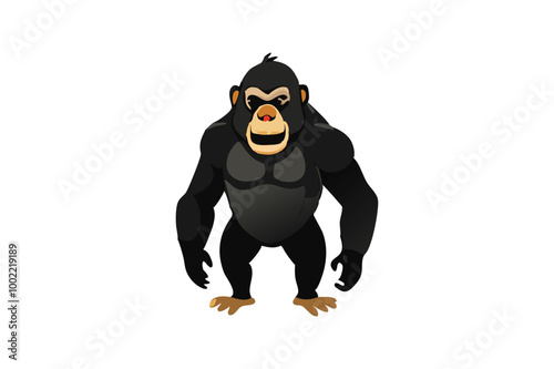  Cute Gorilla vector art illustration