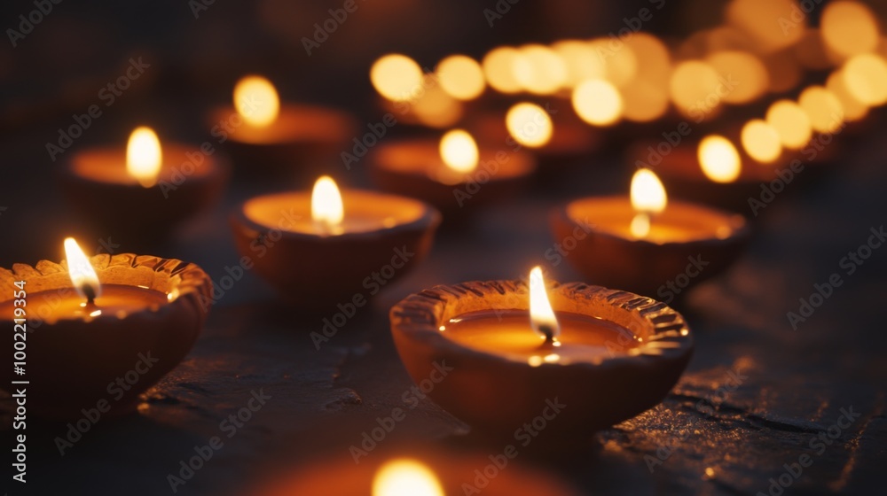 Clay Diya Lamps with Flickering Flames in the Dark Clay Diya Lamps with Flickering Flames in the Dark
