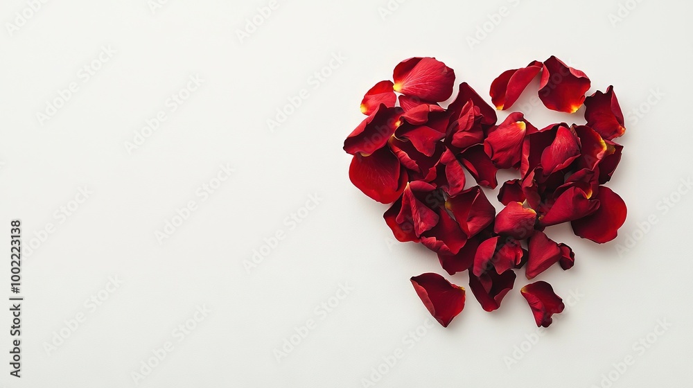 Red Flowers on White Surface with Heart Shaped Hole Red Flowers on White Surface with Heart Shaped Hole