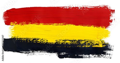 Flag of Germany paint brush stroke texture isolated on transparent background