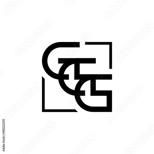 initial three letter GGG square outline logo photo