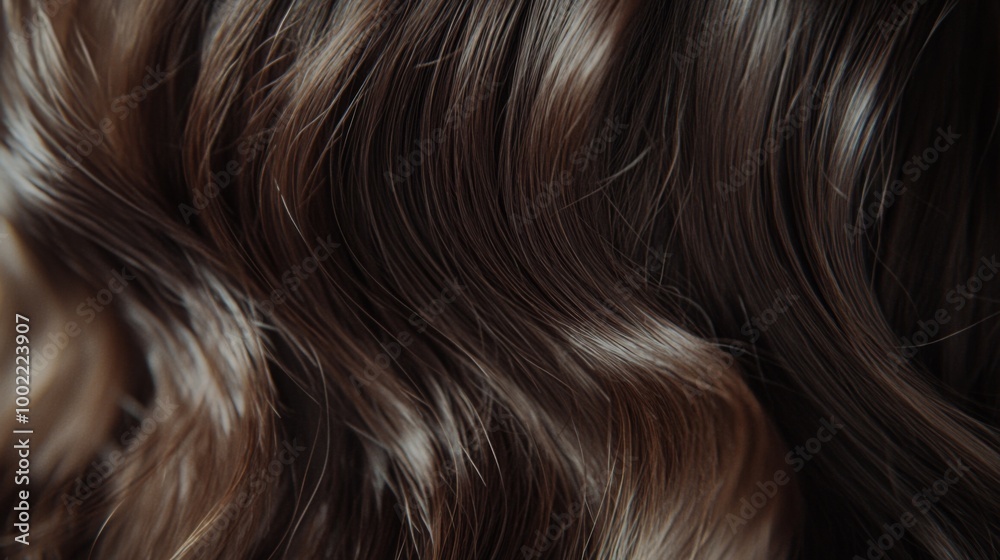 Close-up of Wavy Brown Hair with Light Highlights Close-up of Wavy Brown Hair with Light Highlights