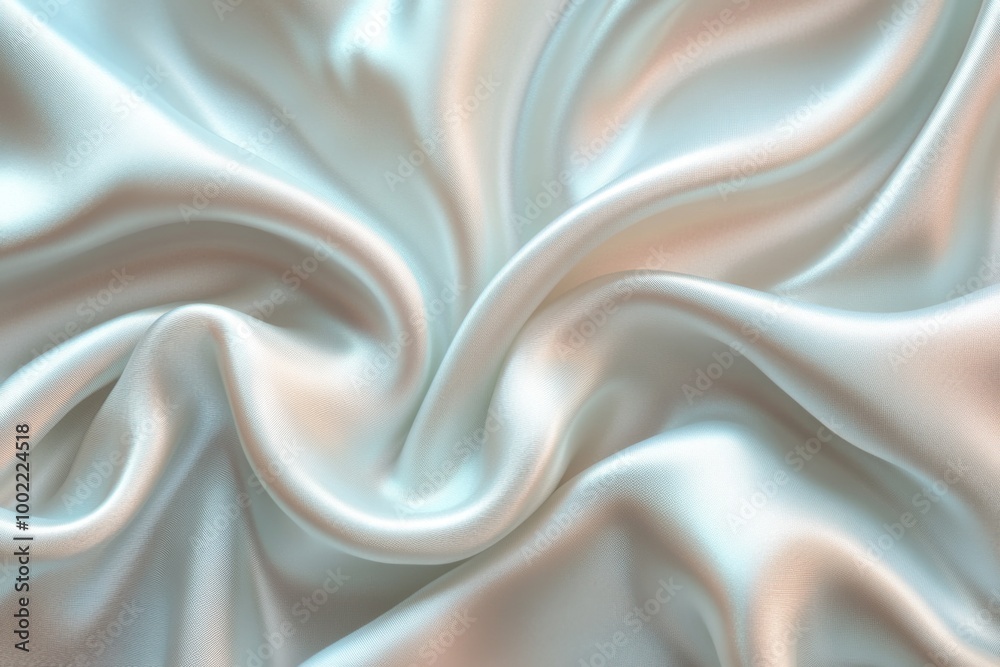 Minimalistic opalescent satin fabric with elegant folds Minimalistic opalescent satin fabric with elegant folds